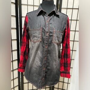 Bleu Bayou CASUAL WEAR, COUNTRY STYLE, GRUNGE PUNK Denim Shirt SIZE S
